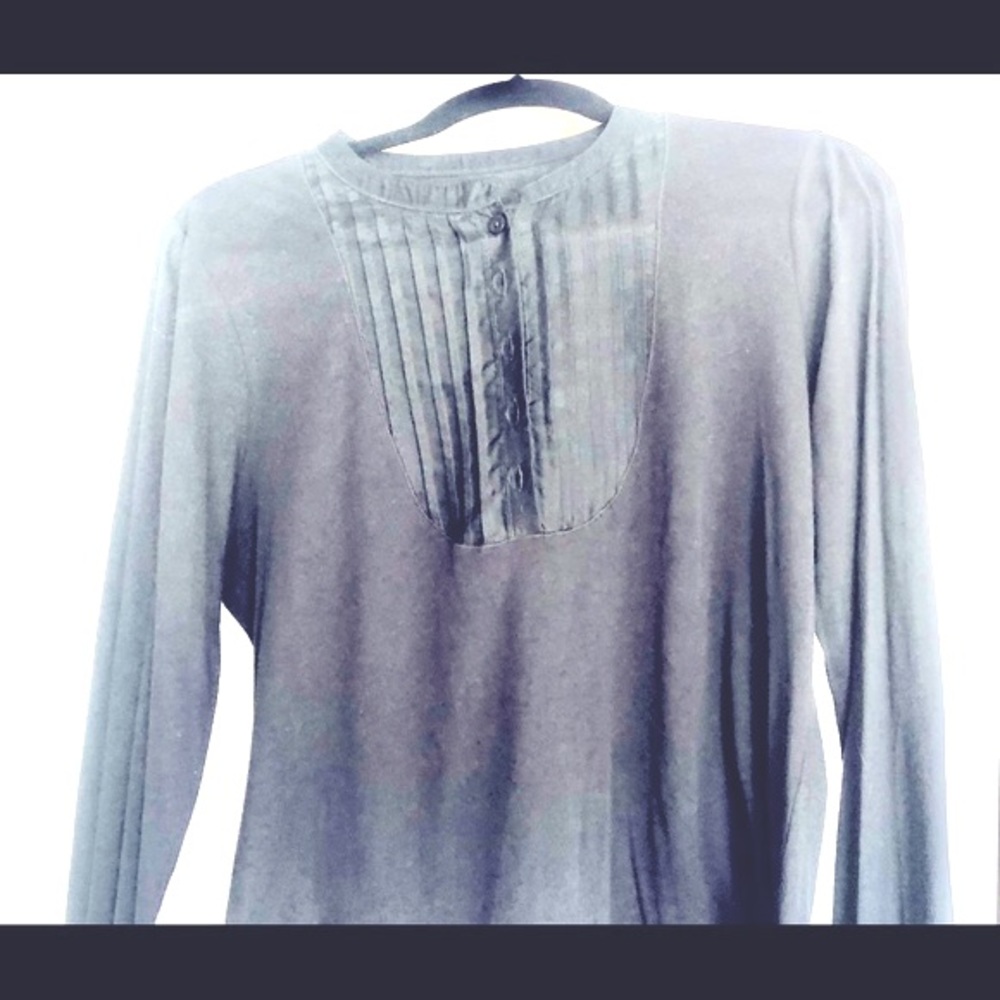 Worn once Armani JeansL/S top silk tuxedo style insert high quality jersey/ silk - Picture 5 of 5